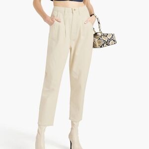 Stylish Cream High-Waisted Pants